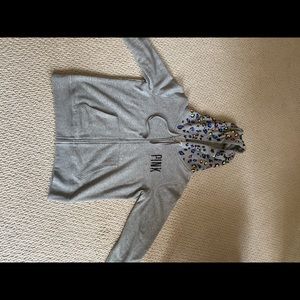 Love pink full zip leopard multicolour hoodie new Victoria secret multicolour